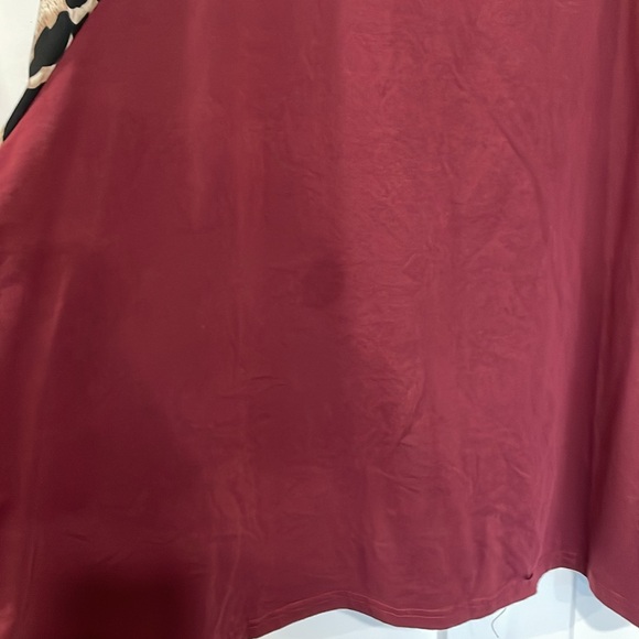 Women's Plus SHEIN Emery Rose Maroon Leopard Burgundy Cheetah Print Sleeve Shirt - Picture 5 of 8